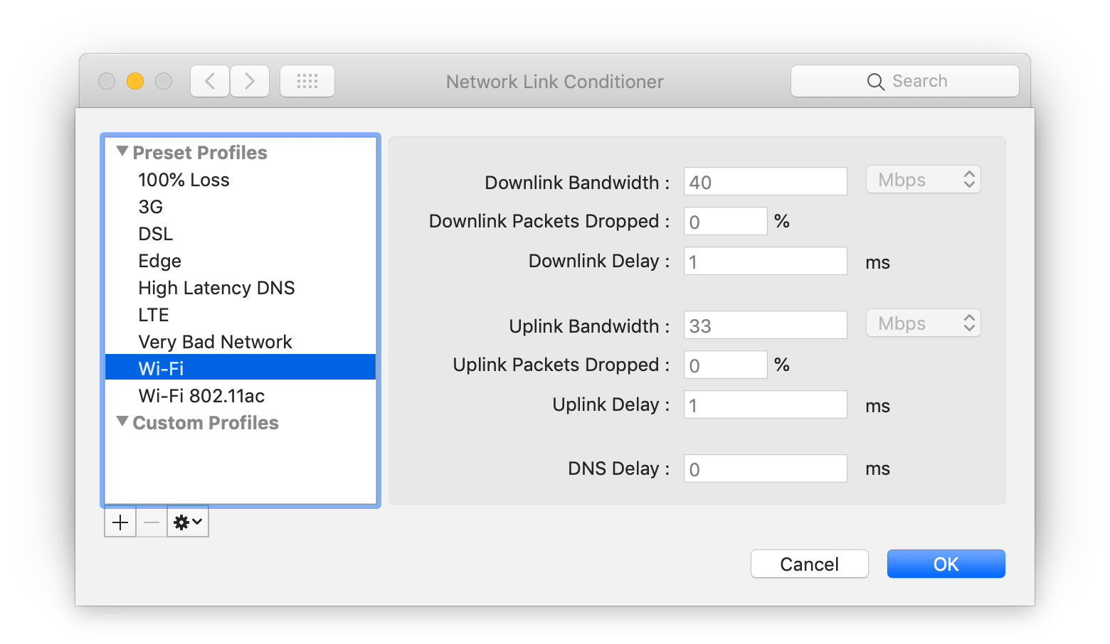 network-link-conditioner-preset